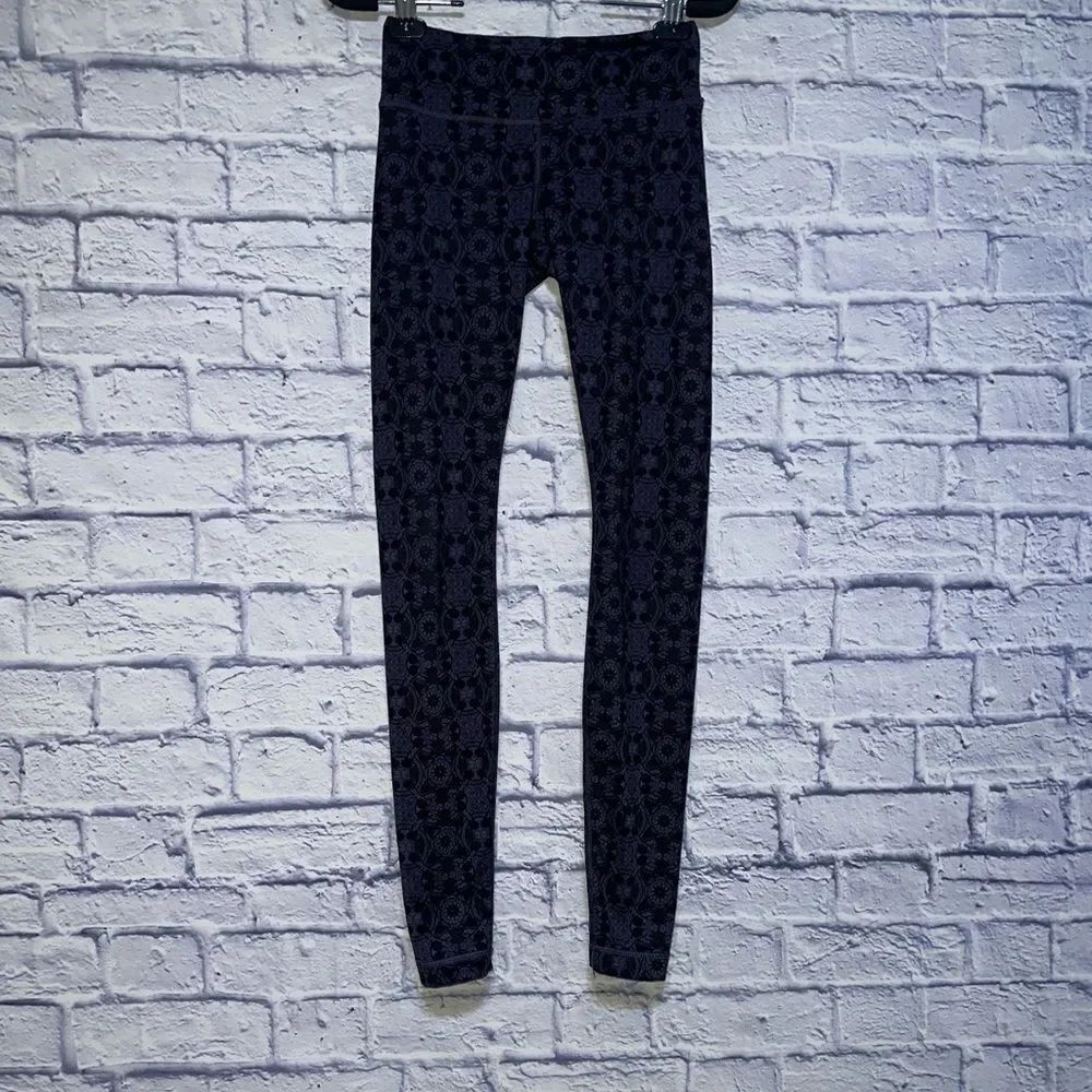 Lululemon Wunder Under Pant Full-On Luon Mini Prisma Nightfall Black Grape Sz 2